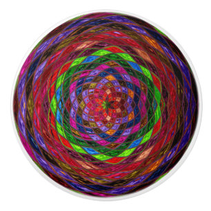 Abstract Mosaic Stained Glass #6 Ceramic Knob
