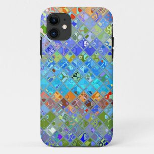 Abstract Mosaic Stained Glass Pattern #5 iPhone 11 Case