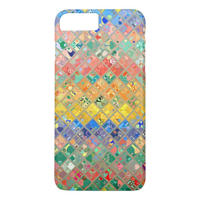 Abstract Mosaic Stained Glass Pattern Case-Mate iPhone Case (Back)