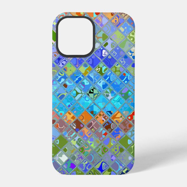 Abstract Mosaic Stained Glass Pattern iPhone Case (Back)