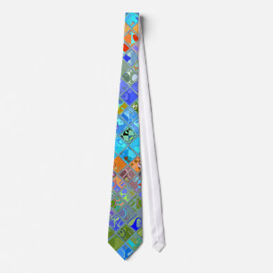 Abstract Mosaic Stained Glass Pattern Tie