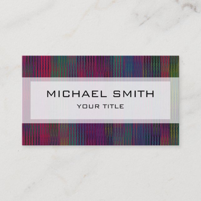 Abstract Mosaic Stripes Pattern #4 Business Card (Front)