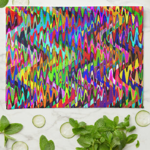 Abstract Mosaic Wave Pattern #4 Tea Towel