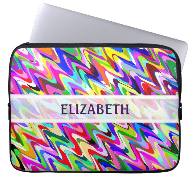 Abstract Mosaic Wave Pattern #8 Laptop Sleeve (Front)