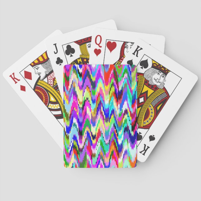 Abstract Mosaic Wave Pattern Playing Cards (Back)