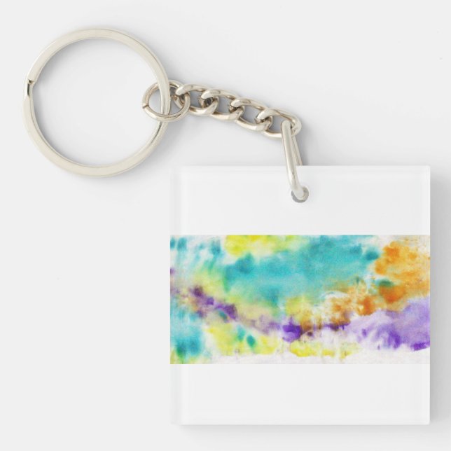 Abstract motif Paint on fabric design  Key Ring (Front)