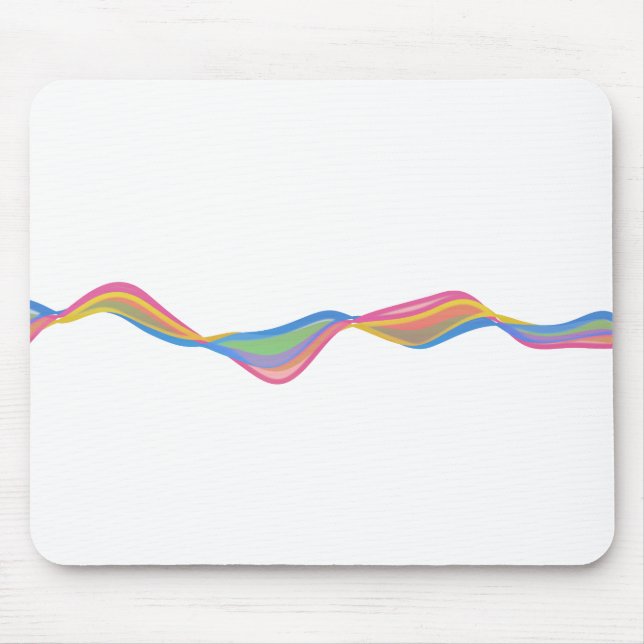 Abstract motion colourful wavy lines mouse pad (Front)