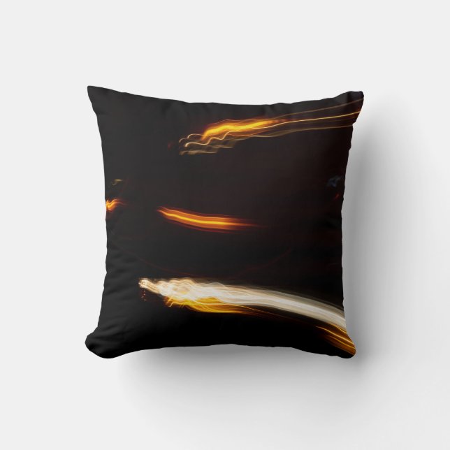 Abstract Motion Light Trails Long Exposure Night P Cushion (Front)
