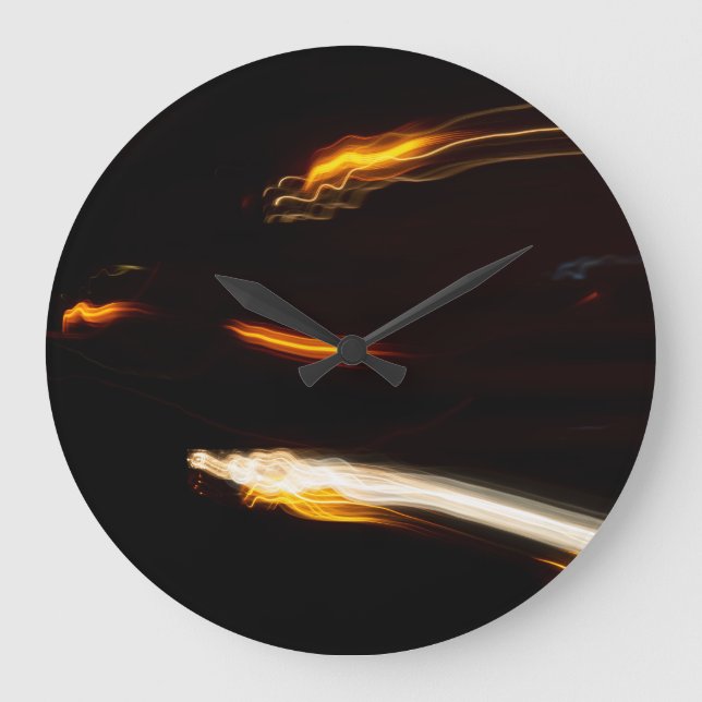 Abstract Motion Light Trails Long Exposure Night P Large Clock (Front)
