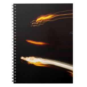 Abstract Motion Light Trails Long Exposure Night P Notebook