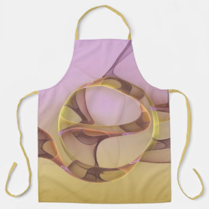 Abstract Motions Modern Pink Golden Fractal Art Apron