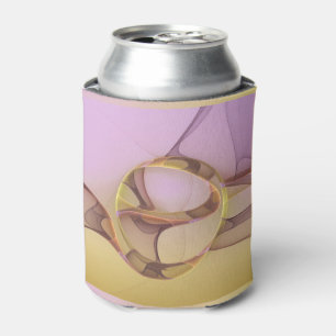 Abstract Motions Modern Pink Golden Fractal Art Can Cooler