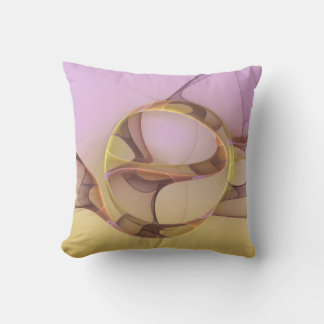 Abstract Motions Modern Pink Golden Fractal Art Cushion