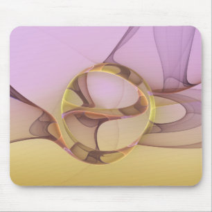 Abstract Motions Modern Pink Golden Fractal Art Mouse Pad