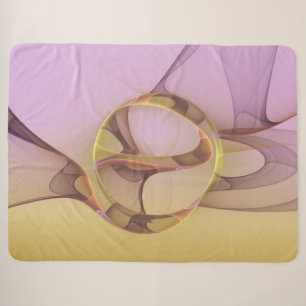 Abstract Motions Modern Pink Golden Fractal Art Sherpa Blanket