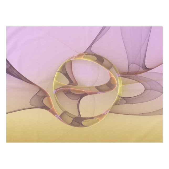 Abstract Motions Modern Pink Golden Fractal Art Tablecloth (Front (Horizontal))