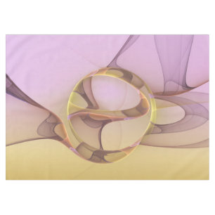 Abstract Motions Modern Pink Golden Fractal Art Tablecloth