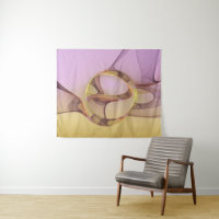 Abstract Motions Modern Pink Golden Fractal Art