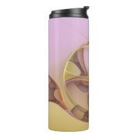 Abstract Motions Modern Pink Golden Fractal Art