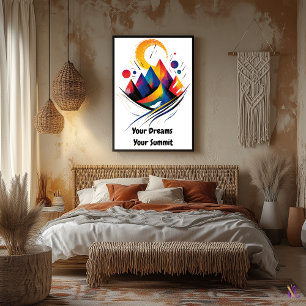 Abstract Motivational Minimalist Mountain Art Poster