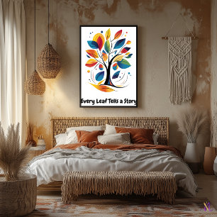 Abstract Motivational Minimalist Tree Art  Poster
