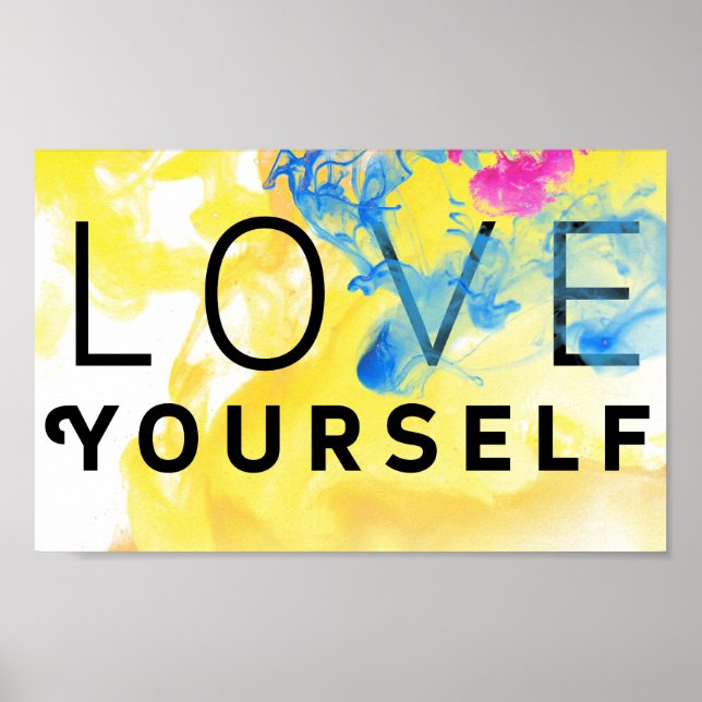 Abstract Motivational Quote Love Yourself Poster (Front)