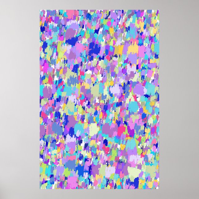 Abstract Mottled 80s Colours Poster (Front)
