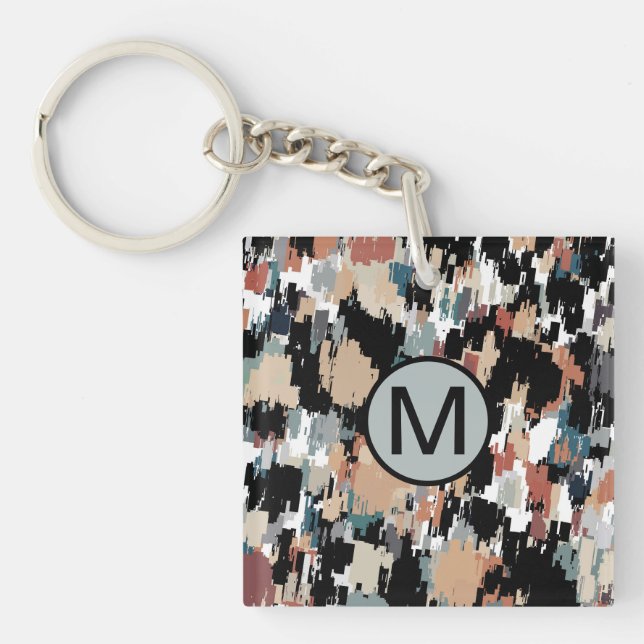 Abstract Mottled Camo Key Ring (Front)