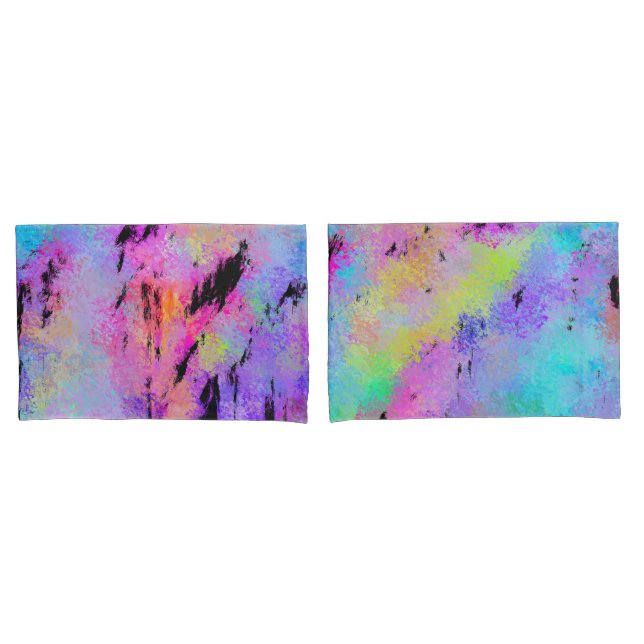 Abstract Mottled Multicolor Pillowcase (Front-Set)