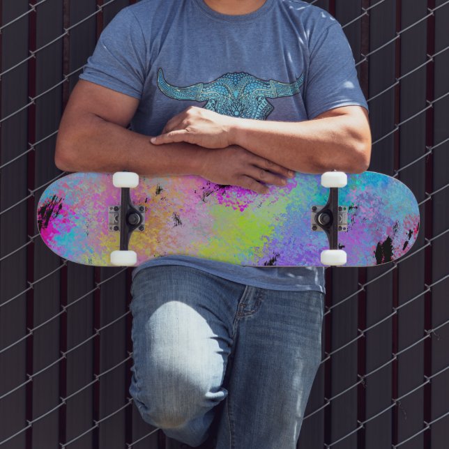Abstract Mottled Multicolor Skateboard (Outdoor 3)