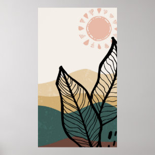 Abstract mountain background poster