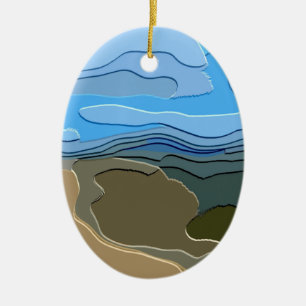 ABSTRACT MOUNTAIN CERAMIC ORNAMENT