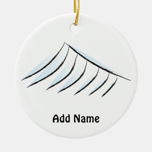 Abstract Mountain Ceramic Ornament (Front)