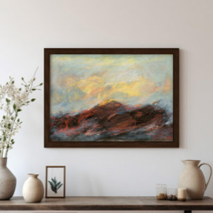 Abstract Mountain Landscape Art Painting Poster