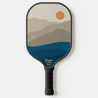 Abstract Mountain Landscape Pickleball Sun Custom