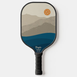 Abstract Mountain Landscape Pickleball Sun Custom  Pickleball Paddle