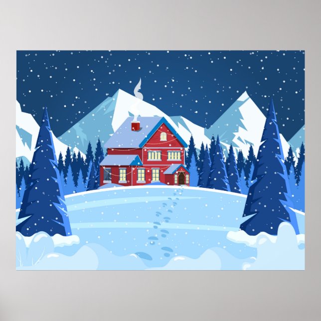 Abstract mountain landscape poster (Front)