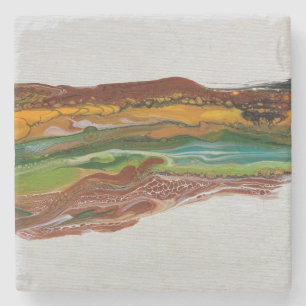 Abstract Mountain Landscape Stone Coaster