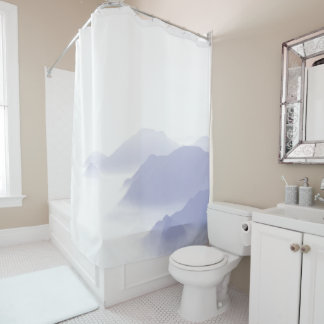 Abstract Mountain Modern Elegant Periwinkle Blue Shower Curtain