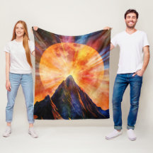 Abstract mountain moon shine art