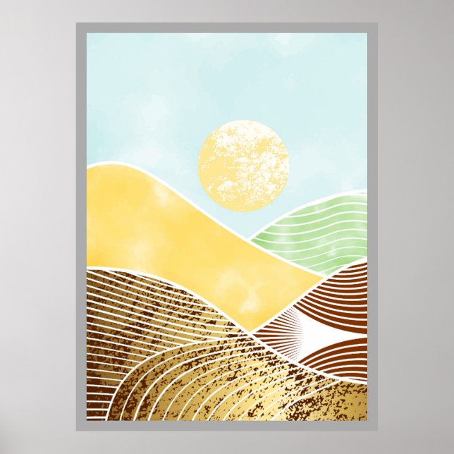 Abstract mountain painting poster (Front)