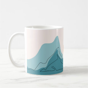 Abstract mountain range landscape, flat scenery ba coffee mug