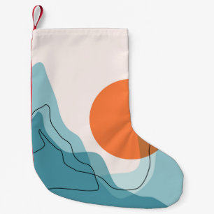 Abstract mountain range landscape, flat scenery ba small christmas stocking