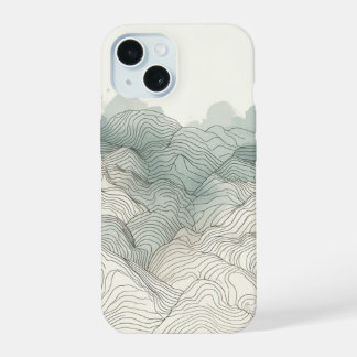 Abstract Mountain Range Terrain Elevation Peaks iPhone 15 Case