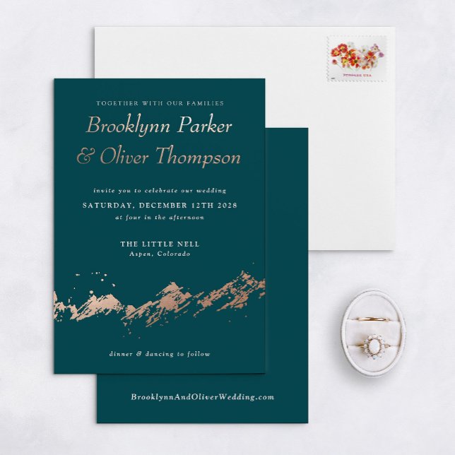 Abstract Mountain Rose Gold on Teal Wedding (Creator Uploaded)