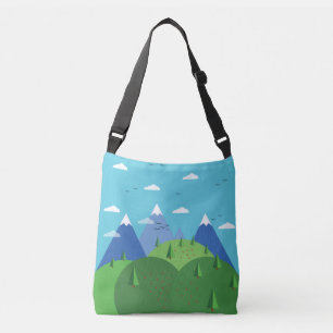 Abstract Mountain Scene Nature Lover Crossbody Bag