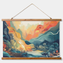 Abstract Mountain Sunrise Tapestry