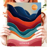 Abstract Mountains 2025 Custom Name Planner<br><div class="desc">Embark on a journey of organisation and creativity with this captivating planner. Featuring an abstract landscape of colourful wavy mountains, this planner evokes a sense of adventure and tranquillity. Imagine yourself jotting down your dreams and appointments amidst this breathtaking scenery. Personalise it with your name and let this planner be...</div>