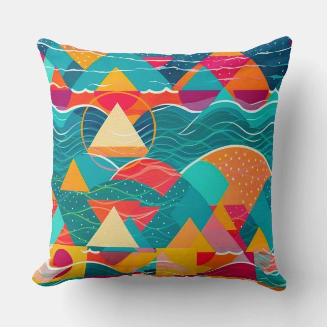 Abstract Mountains and River Cushion (Front)