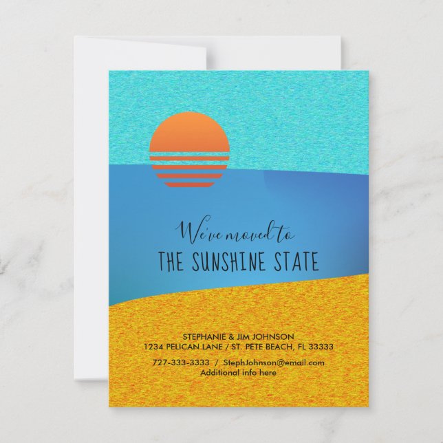 Abstract Moved to the Sunshine State New Address Announcement (Front)